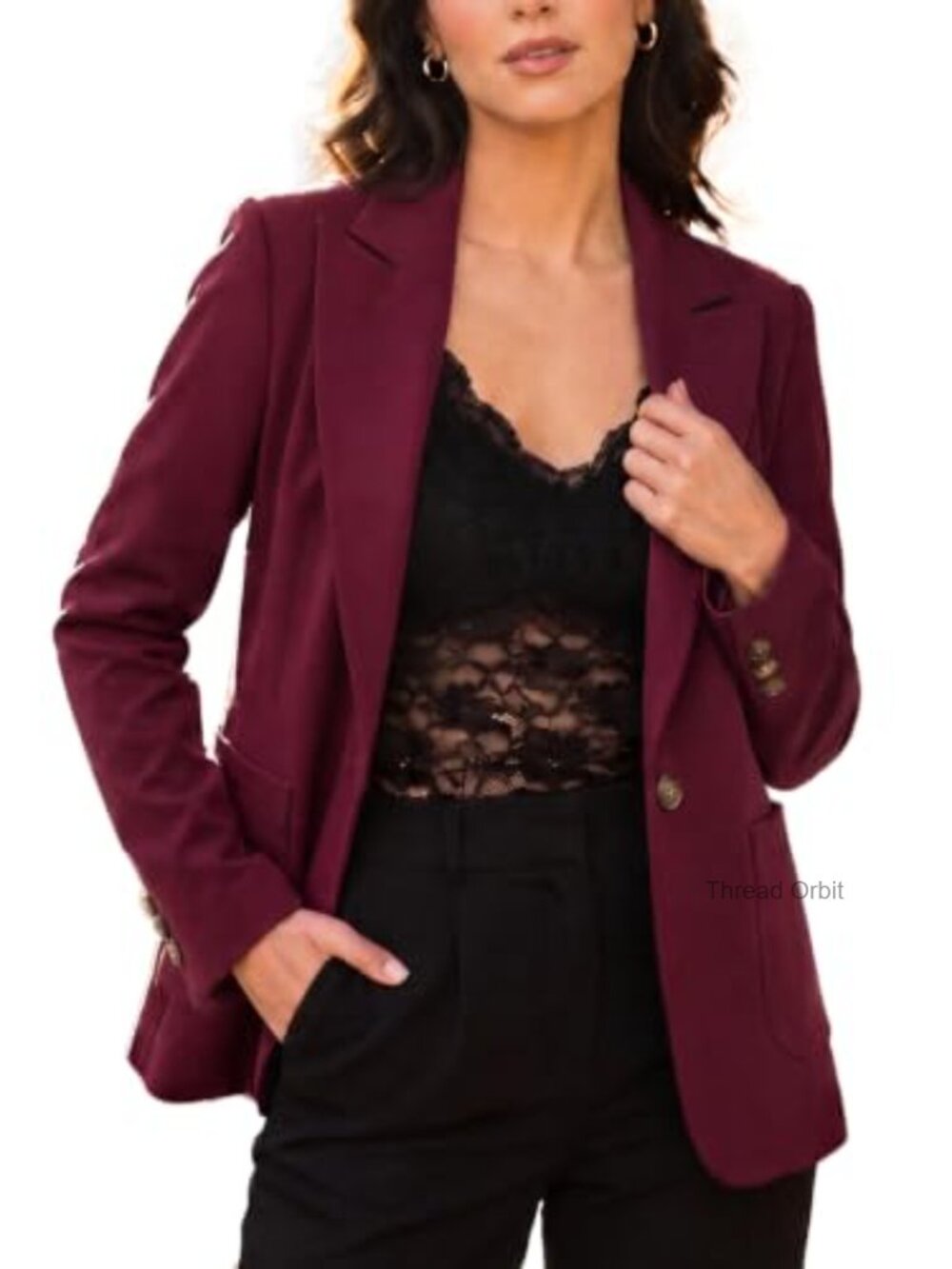 Women's Blazer Business Casual Long Sleeve Open Front Suit Jacket with Pockets